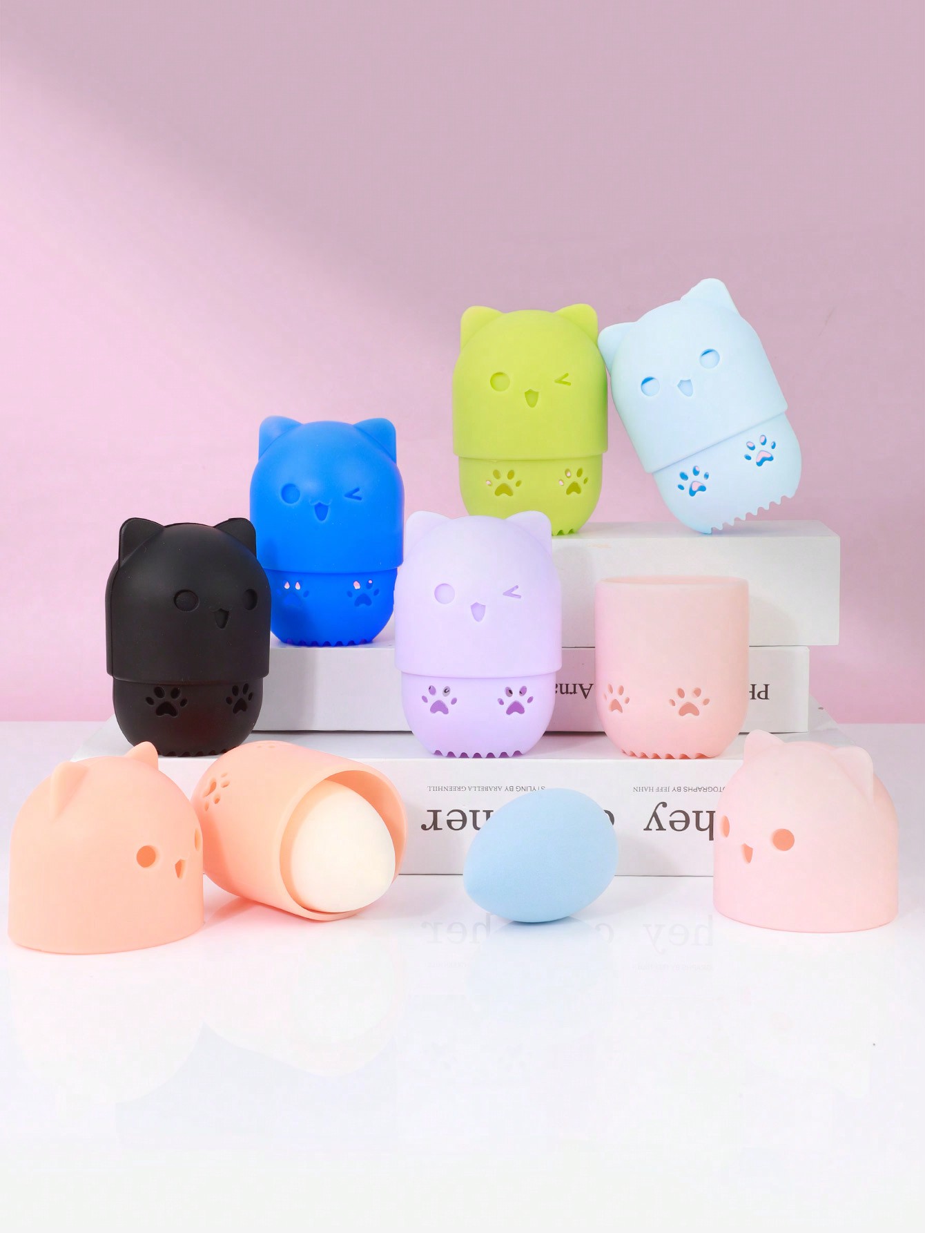Cosmetic Sponge - Lindo soporte de silicona con forma