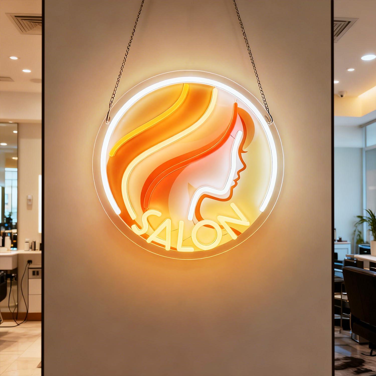 Makeup Beauty Lounge - Letrero de neón Lady Profile Salon